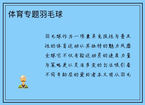 体育专题羽毛球